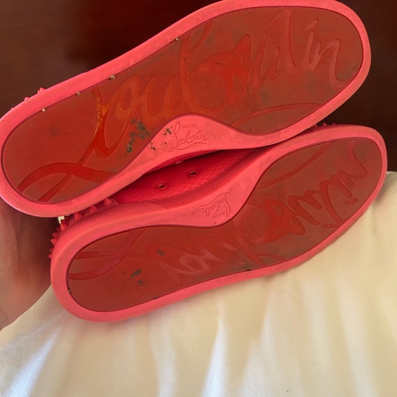 Christian Louboutin Hot Pink Spiked Sneakers size 42 - Picture 11 of 13